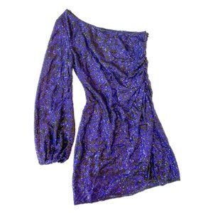 David Meister One Shoulder Sequin Party Dress